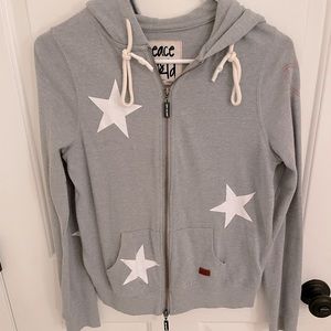Peace Love World Hoodie MEDIUM (fits like small)